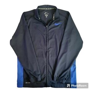 Nike Activewear Men's Blue Two-Tone Full-Zip Dri-Fit Jacket | Men's Size M